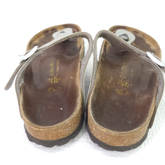 Birkenstock Gizeh Silver Birk-Flor Sandals Slip On Flip Flop Shoes Size 36 US 5 - Picture 4 of 6